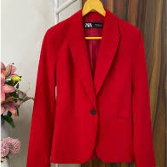 Zara Red Women's Blazer - Picture 2 of 8